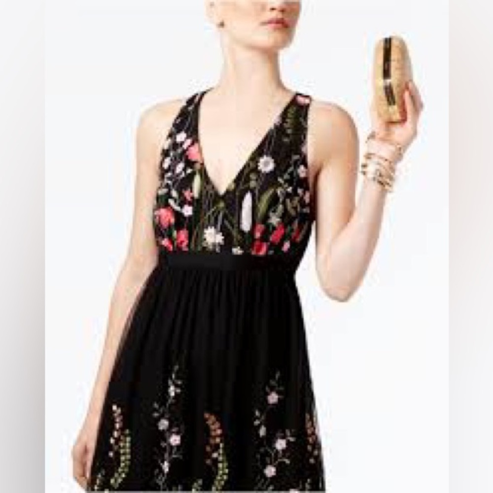 Stylish and elegant embroidered maxi dress by INC